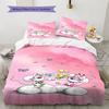 Diddl Pattern Bedding,Quilt Set Quilt Cover Pillowcase Home Birthday Gift (1 * Duvet Cover + 2 * Pillowcase, Without Core)