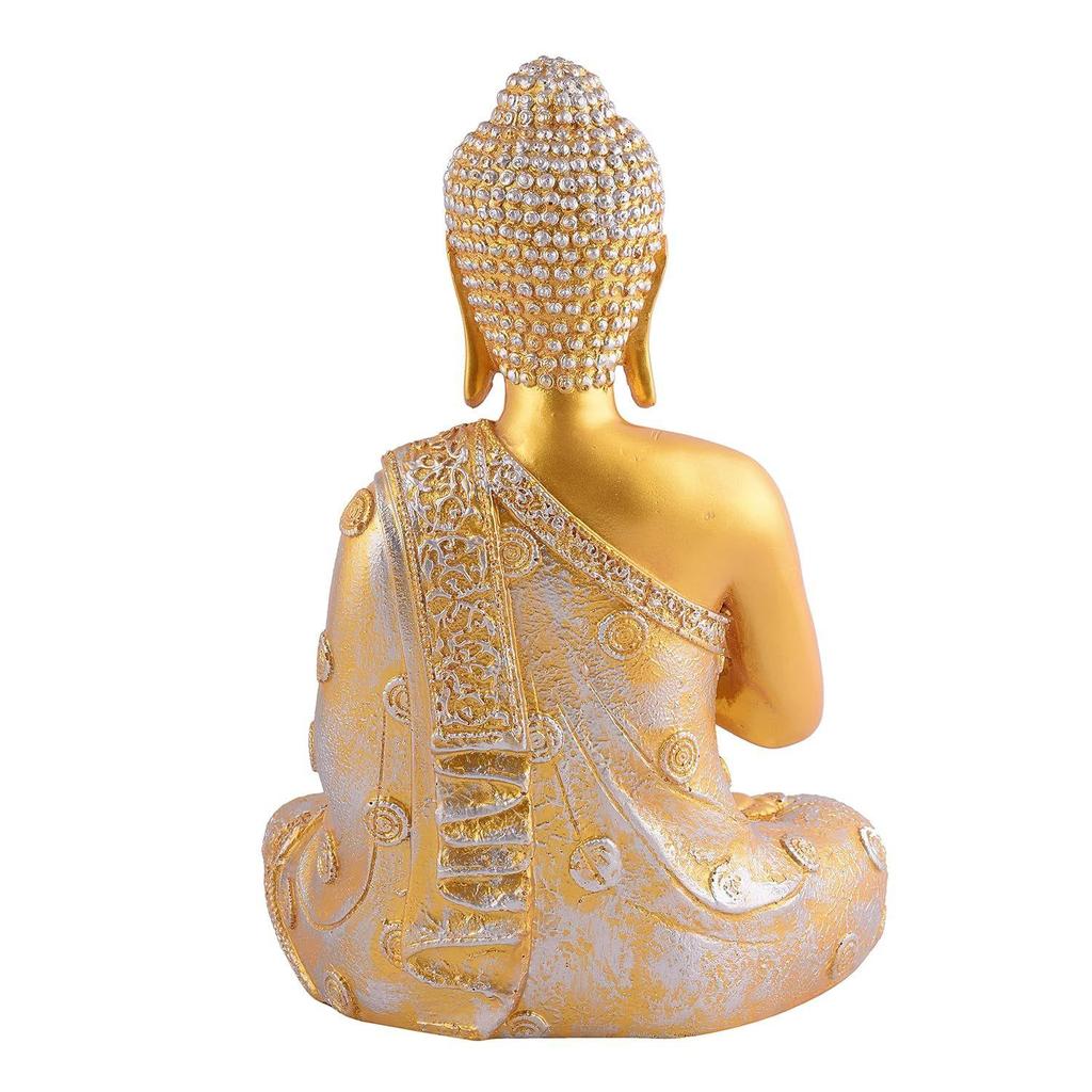 Samadhi Buddha Showpiece for Home & Office Decor Gift Itam(11 Inch Golden)