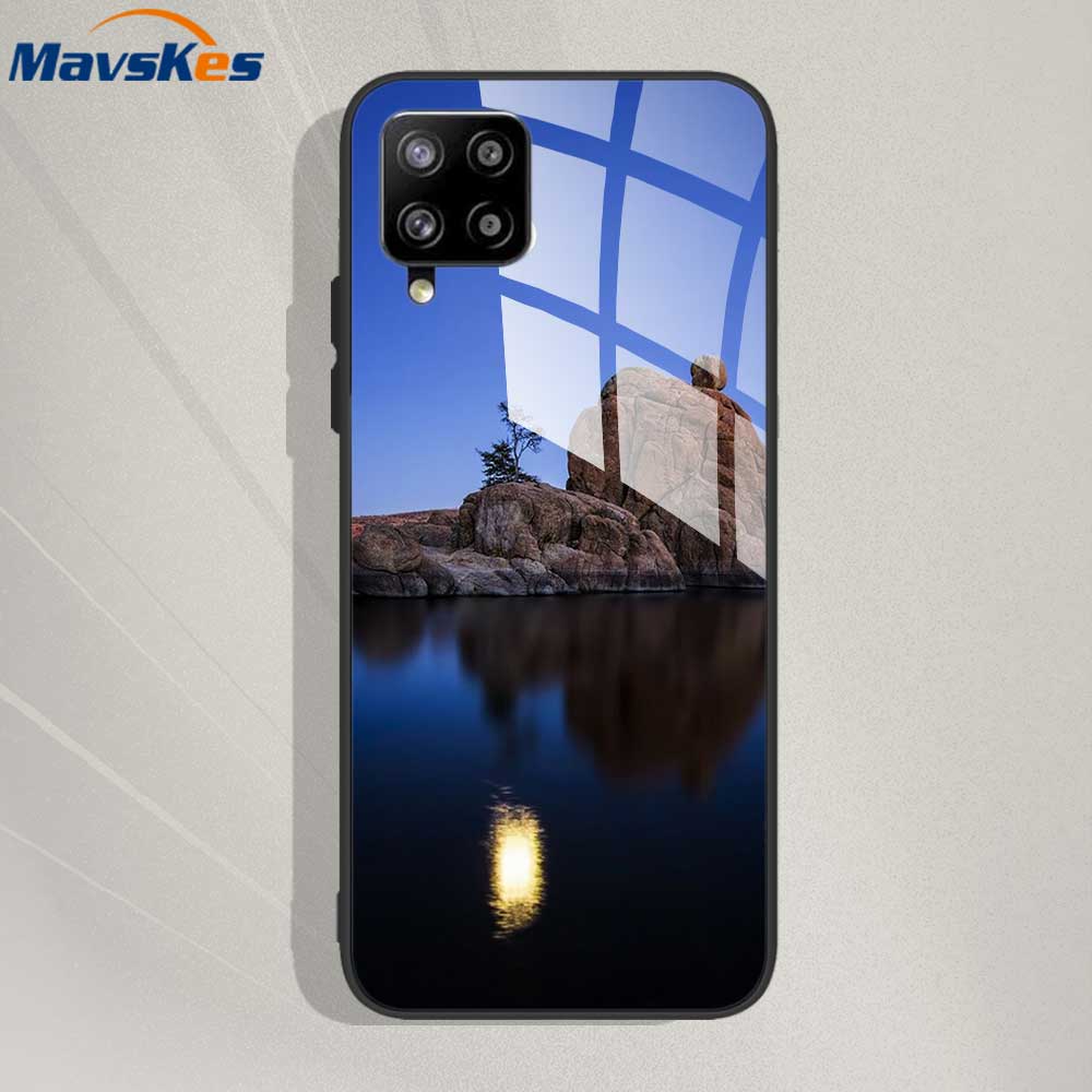 

Tempered Glass Phone Case For Samsung Galaxy A12 A32 A42 A52 A52s A72 A02 A03 A13 A21 A31 A22 A23 4G A33 A53 A73 5G Case Cover A31