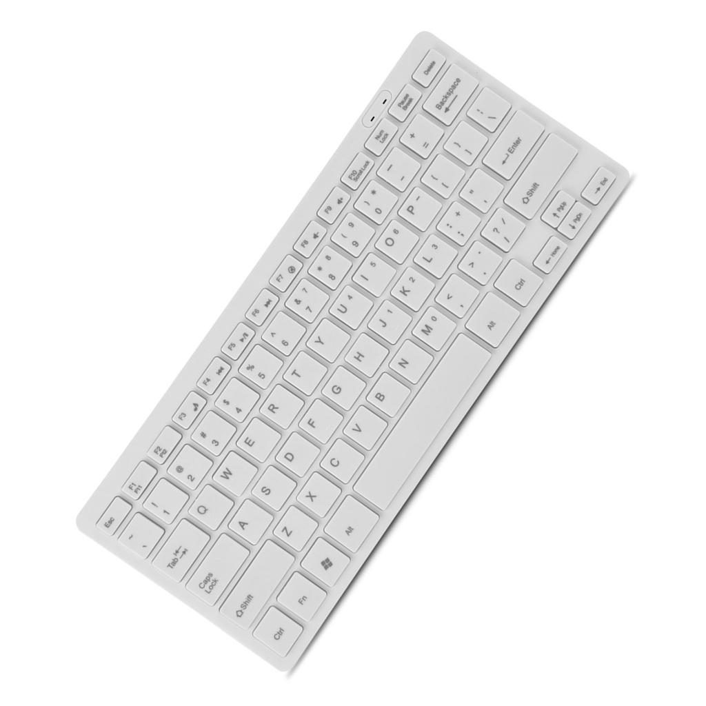 78 Keys Ultra Thin Mini USB Wired Keyboard for Desktop Computer Laptop PC (White)