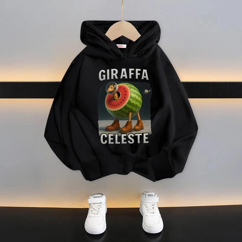 Italiensk hjärnförruttnelse Barn Huvtröja Rolig Tecknad Grafik Tunn Sweatshirt Tung Tungtung Sahur Vardagskläder Långärmad Topp Pojkkläder