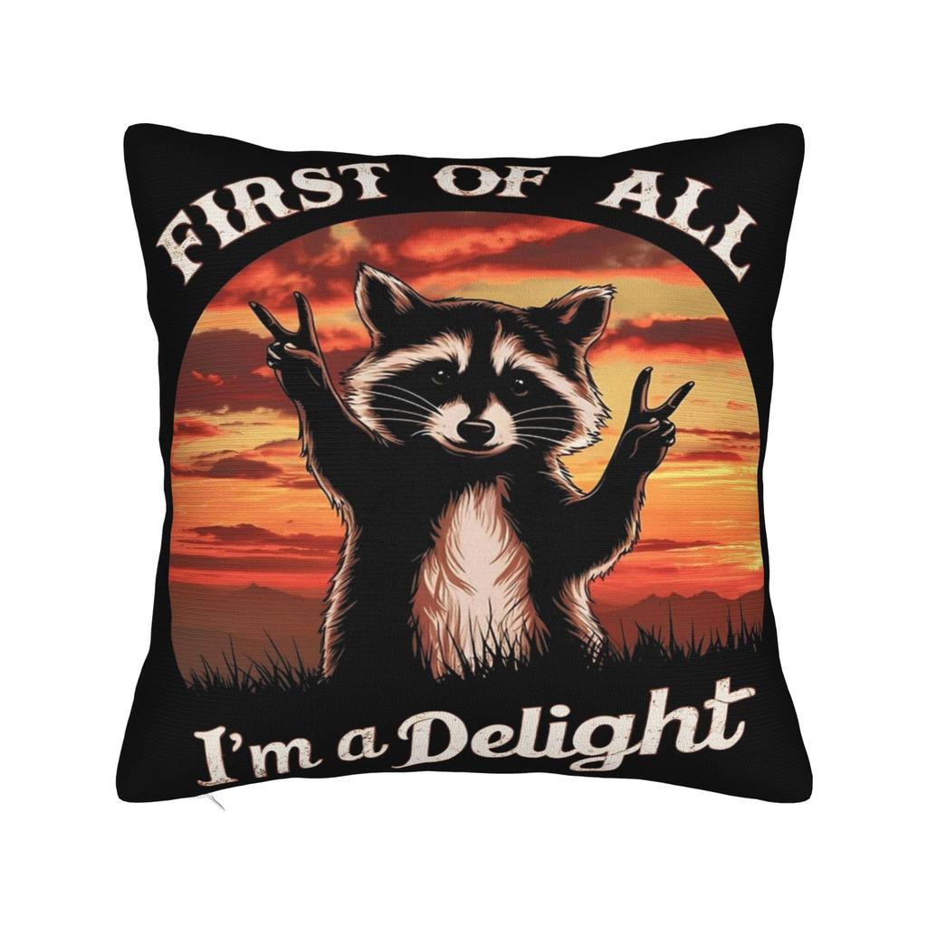 Prima di tutto SONO UN DELIZIOSO Divertente Procione Federe Cuscino Stuff Stampato Copricuscino Regalo Copricuscino Decorativo Sedia Multi-Taglia