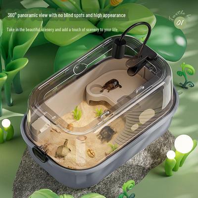Ecological Turtle Tank with Sunbathing Platform for Home Use