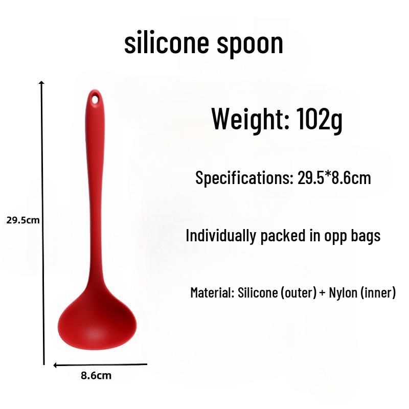 In-Stock Large Silicone Soup Ladle and Spatula for Kitchen Use