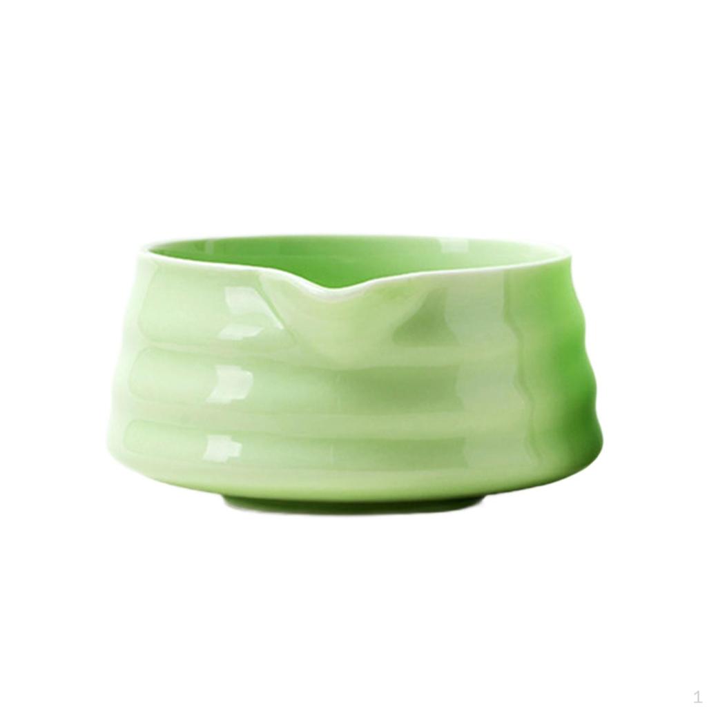 Ceramic Matcha Bowl Handcrafted Porcelain Tea with Pouring Spout for Friends Household