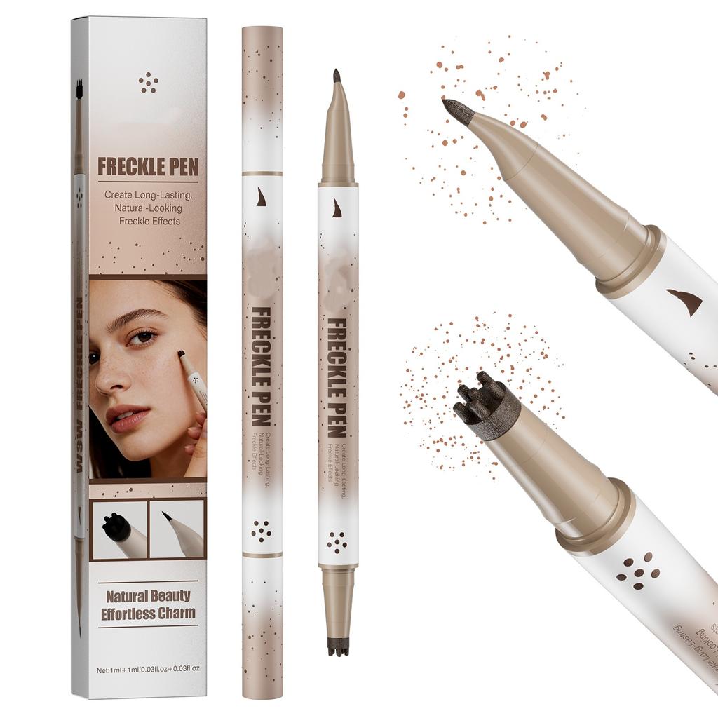 Natural Fake Freckle Pen, Realistic Freckle Makeup Pen, Waterproof Sweat-proof Quick-dry Stamp Dot Pen