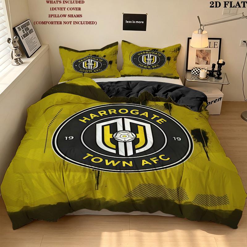 Harrogate Town Afctowel Bedding Quilt Set Quilt Cover Pillowcase Home Decoration Birthday Gift (1 * duvet cover + 2 * pillowcase, without core)