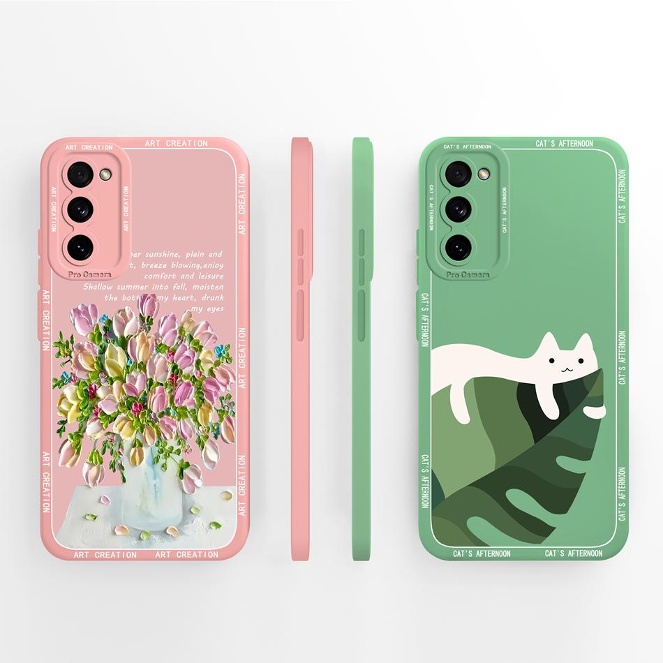 For Samsung S20 FE Ultra Phone Case Cute Back Cover For Galaxy S 20 S20FE S20Ultra Soft Liquid Silicone Full Protection Fundas