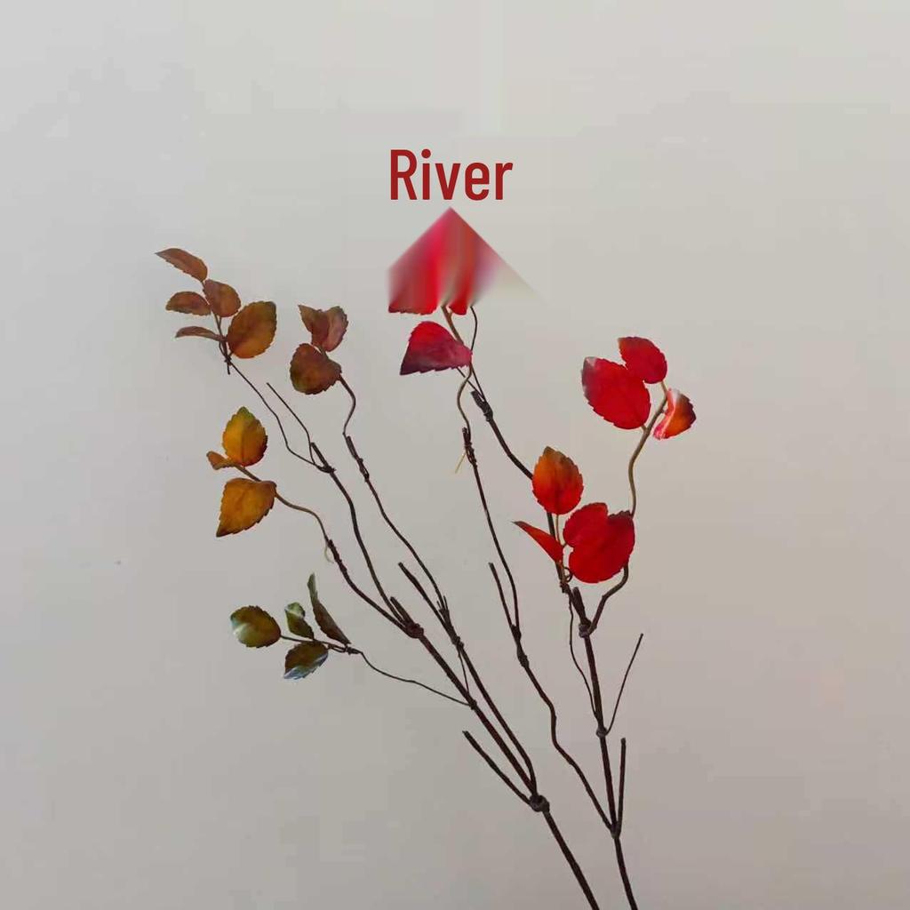 Simulated Autumn Leaves Branch: Green Plant Home Decor & Photography Display