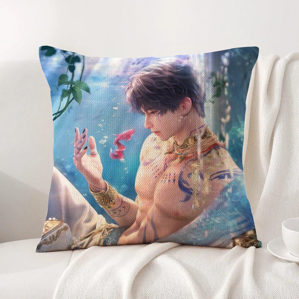 RRafayel Love DDeepspace Cushion Cover Natural Linen Organic Fabric DoubleSided Printing Sofa Home Decor Breathable