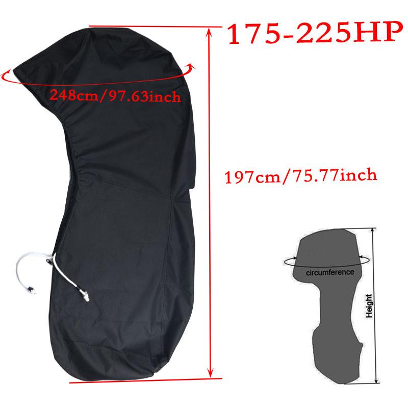 600D Boat Full Outboard Engine Motor Cover Protection Black For 6-225HP Motor Waterproof Anti-scratch Sunsh ade Dust-proof