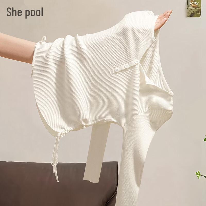 Женский шикарный вязаный топ с кулиской на талии One Size