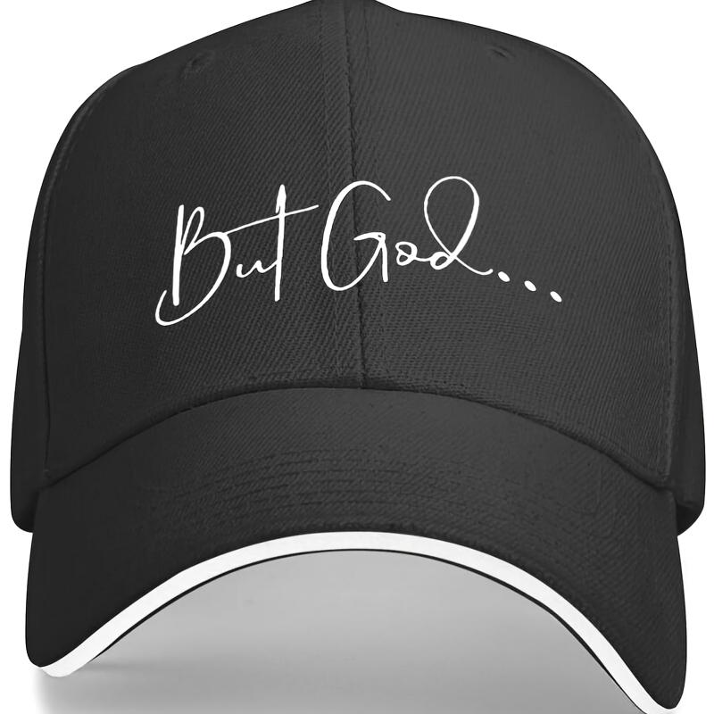 But God Cursive Script Baseball Cap Casual Polyester AllSeason Adjustable Hat for Adults
