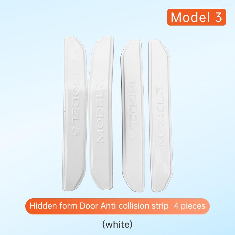 Tesla Model Y 3-дверная полоса для предотвращения столкновений, наклейки для защиты от царапин, украшение автомобиля, модифицированная Tesla 3 Y 2022-2023 Tesla 3 White