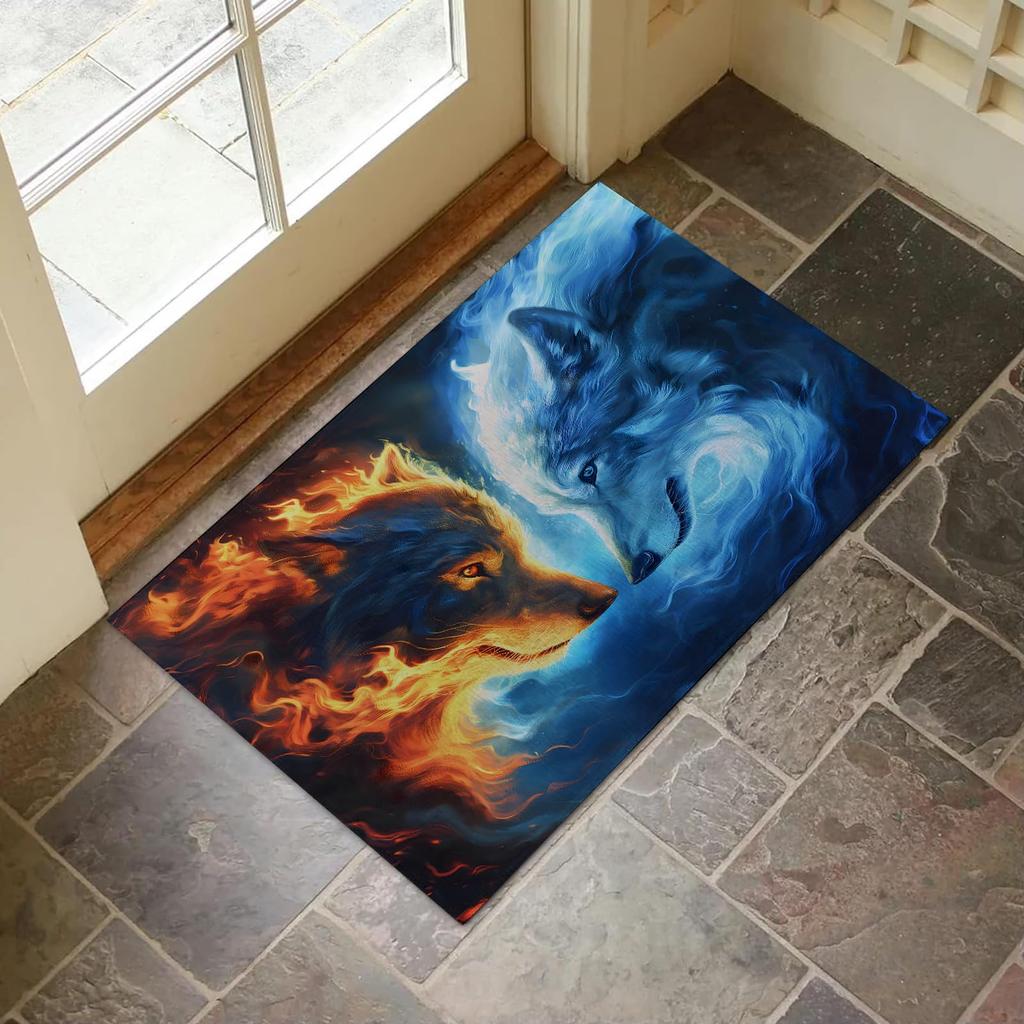 Highland Cow Floral Door Mat Non Slip Entryway Rug Country Farmhouse Floor Mat for Home Decor 17x29.5 Inch
