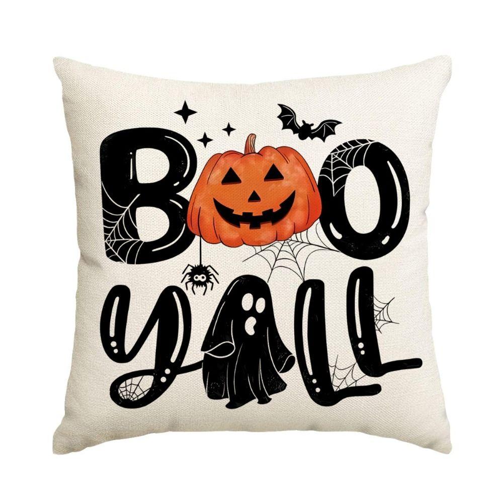 Halloween Pillow Covers Funny Pumpkin Ghosts Print Pattern Throw Cushion Cover Black Cat Party Supplies Pillowcase Home Decor