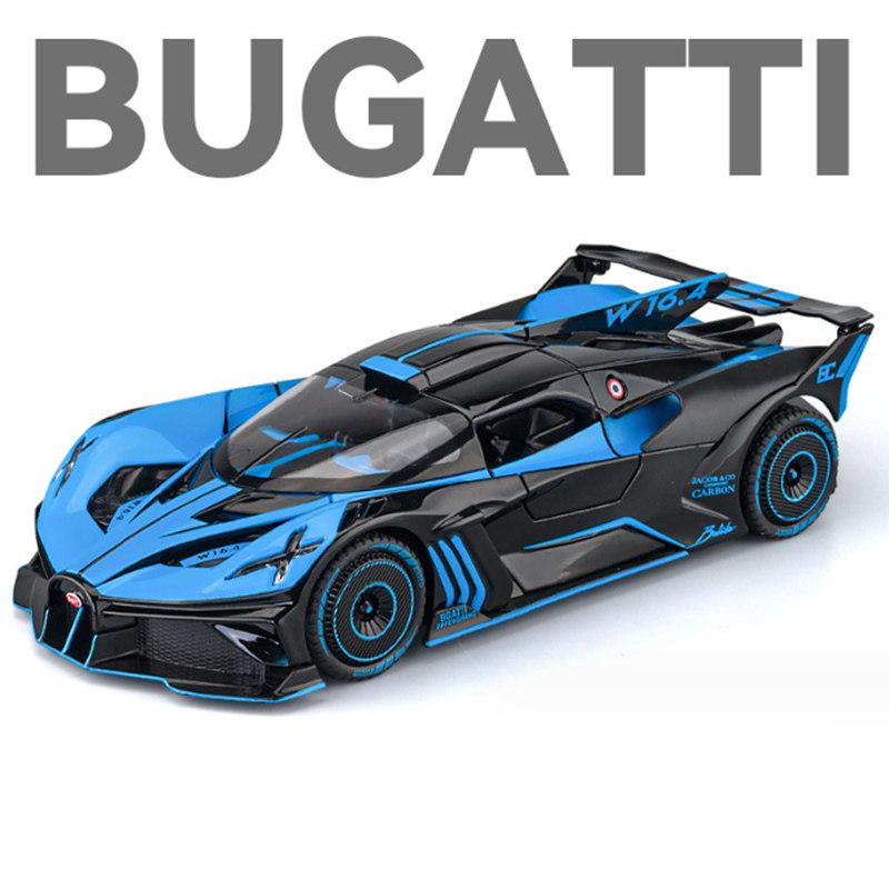 

New 1:24 Bugatti Bolide Alloy Sports Car Model Diecasts Metal Toy Vehicles Car Model High Simulation Collection Childrens Toy Gift синий