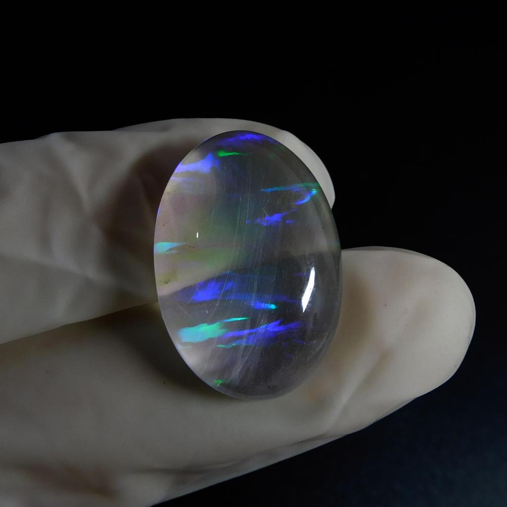 Lab-Created Opal Loose Gemstone 19.65 ct Boulder Oval Cut Multi Color October Birthday Birthstone