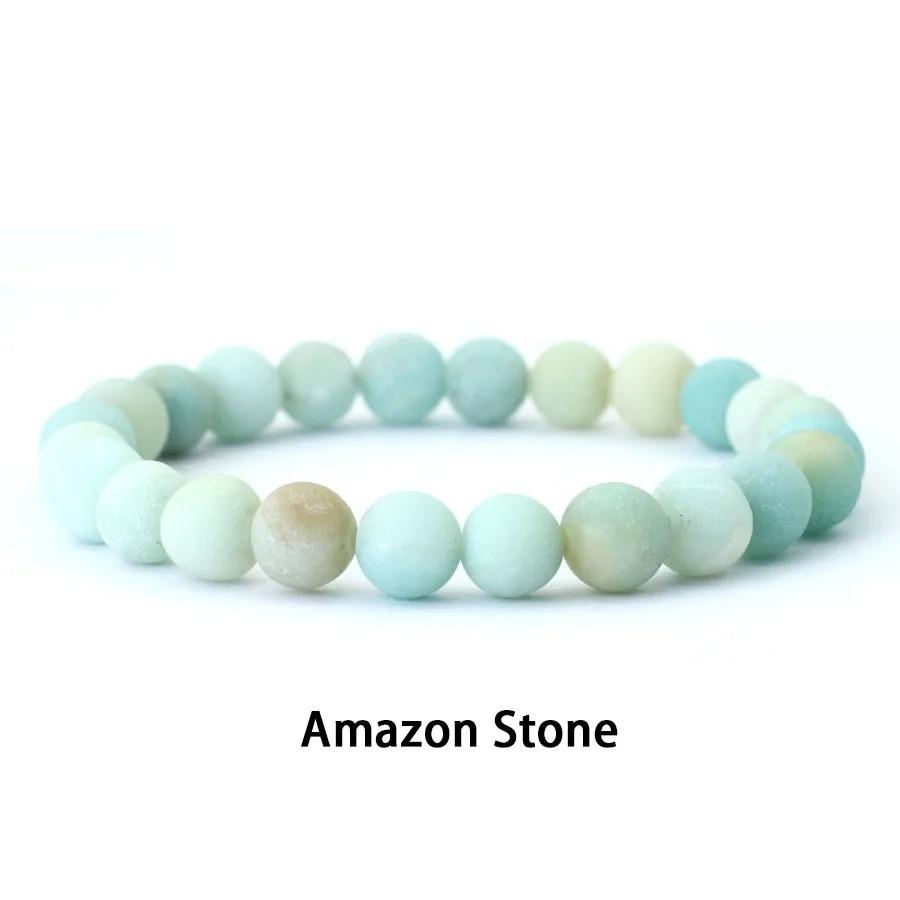 Genuine Natural Stone Bracelet Men 8mm Frosted Beaded Braslet Minimalist Gemstone Braclet Hand Accessories For Hombre Pulseria