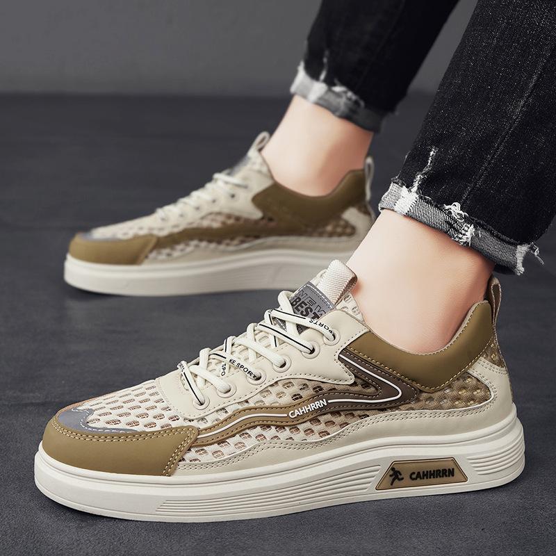Men's Shoes Summer Breathable 2025 New Mesh Thin Hollow Mesh Shoes Student Street Mesh Sports Casual Shoes