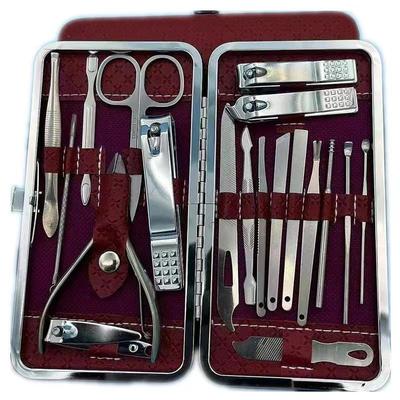 Ensemble de Manucure 19 Pièces Coupe-ongles Outils de Soin des Ongles Kit de Manucure