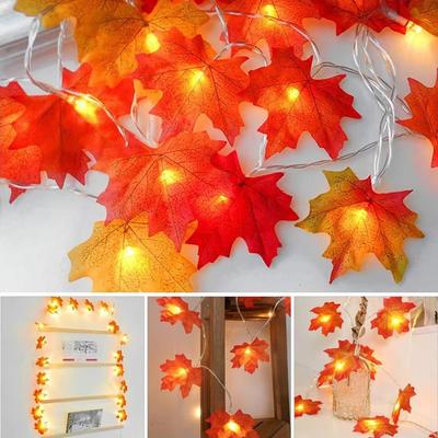Artificial Maple Leaf Leaves LED Light String Lantern Garland Home Decoration Party DIY Deco Christmas Halloween New Year