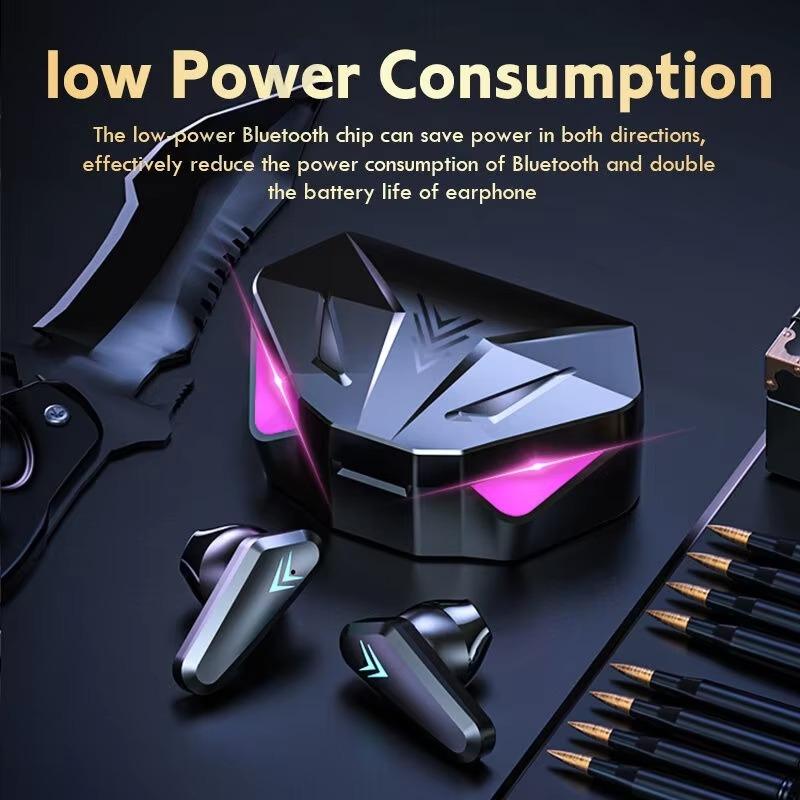 Wireless Gaming Earbuds Low Latency HD Mic RGB Light HiFi Sound For E Sports Mobile Gaming