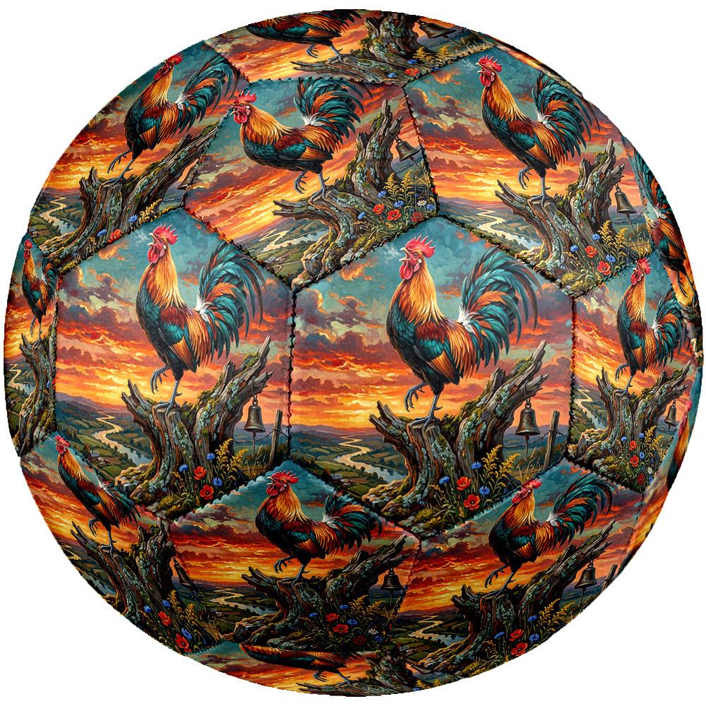 1pc Rooster Sunset Theme Soccer Ball Football, Size 5, Lightweight PVC, Durable Outdoor Training Soccer Ball, Gift m6149