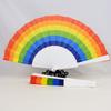 New! 7-inch Summer Rainbow Fan Handheld Lightweight Folding Dance Fan Photo Props For Wedding Party