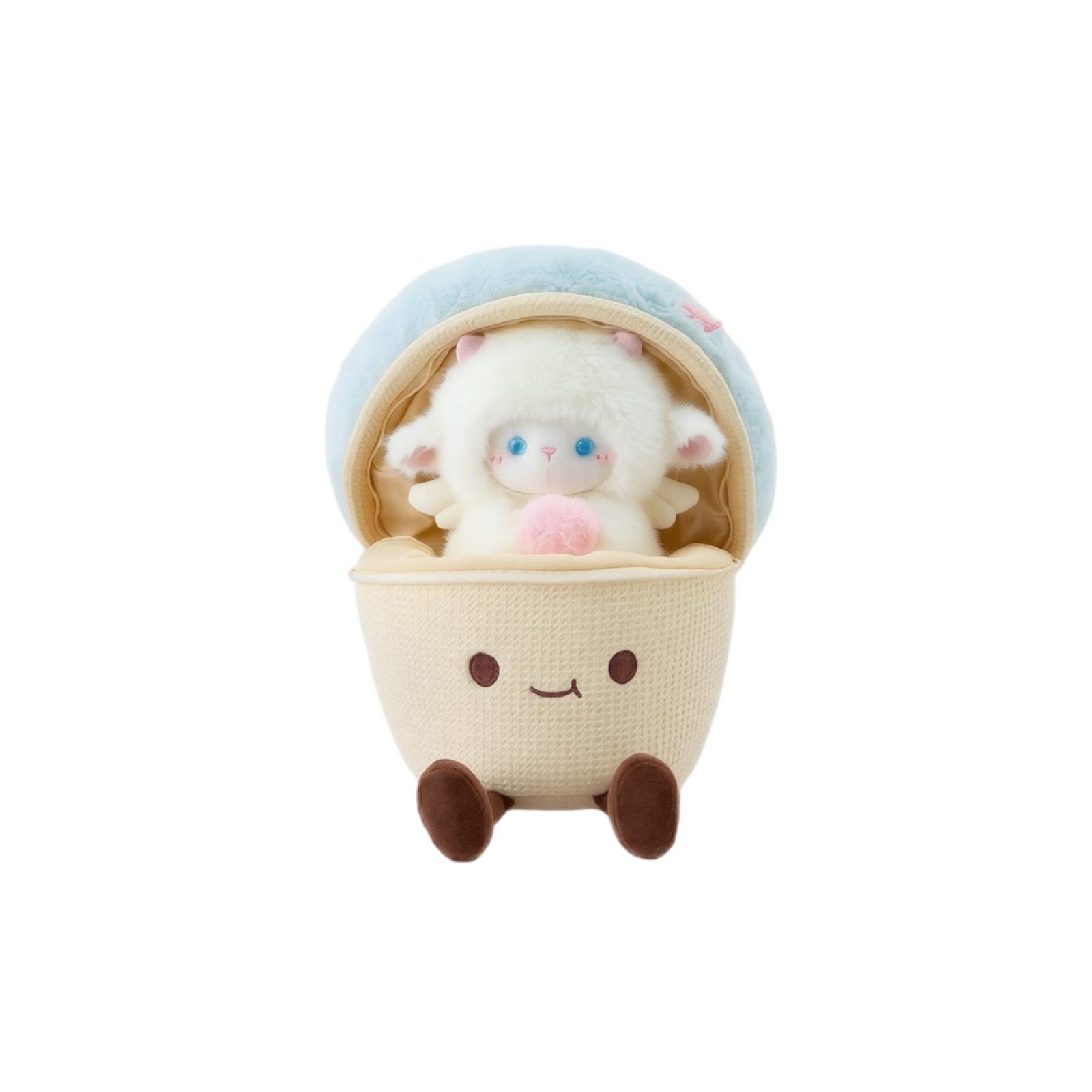 

Plush Stuffed Toy Cute Ice Cream Cone Design Soft Plush Doll with Removable Plush Character Inside for Collectible Display or Gift One Size