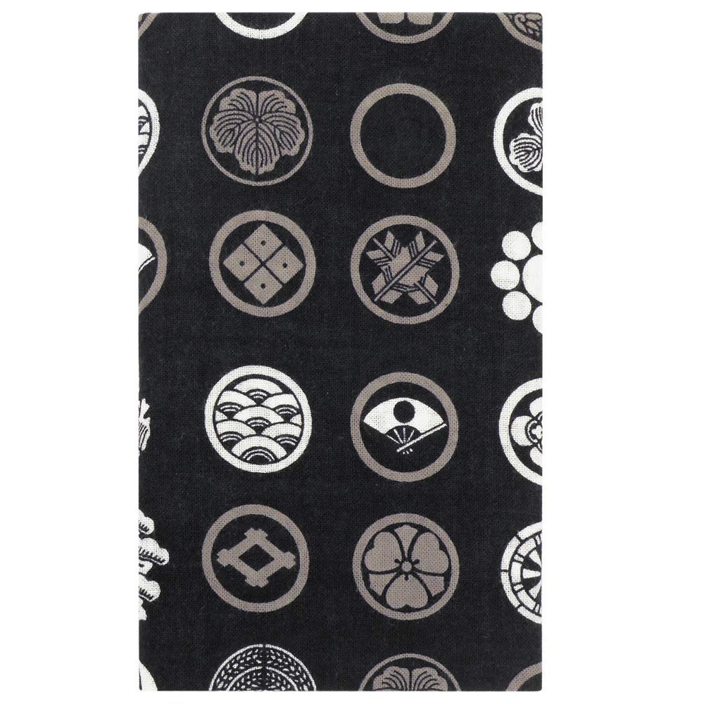 Hamamonyo Tenugui hand with crest (Japanese towel) чёрный