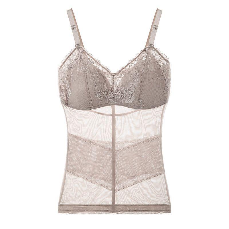 Seamless Back-shaping Body-slimming and Belly-controlling Vest, Feminine Lace for All Seasons