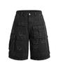 Poseusenseutibeu Massive Washed Black Cargo Bermuda Pants