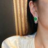 Full Green, Yang Green, Natural Agate Green Chalcedony Earrings, Women'S Opening Is Slightly Inlaid, And The Real Shot Is Fidelity.
