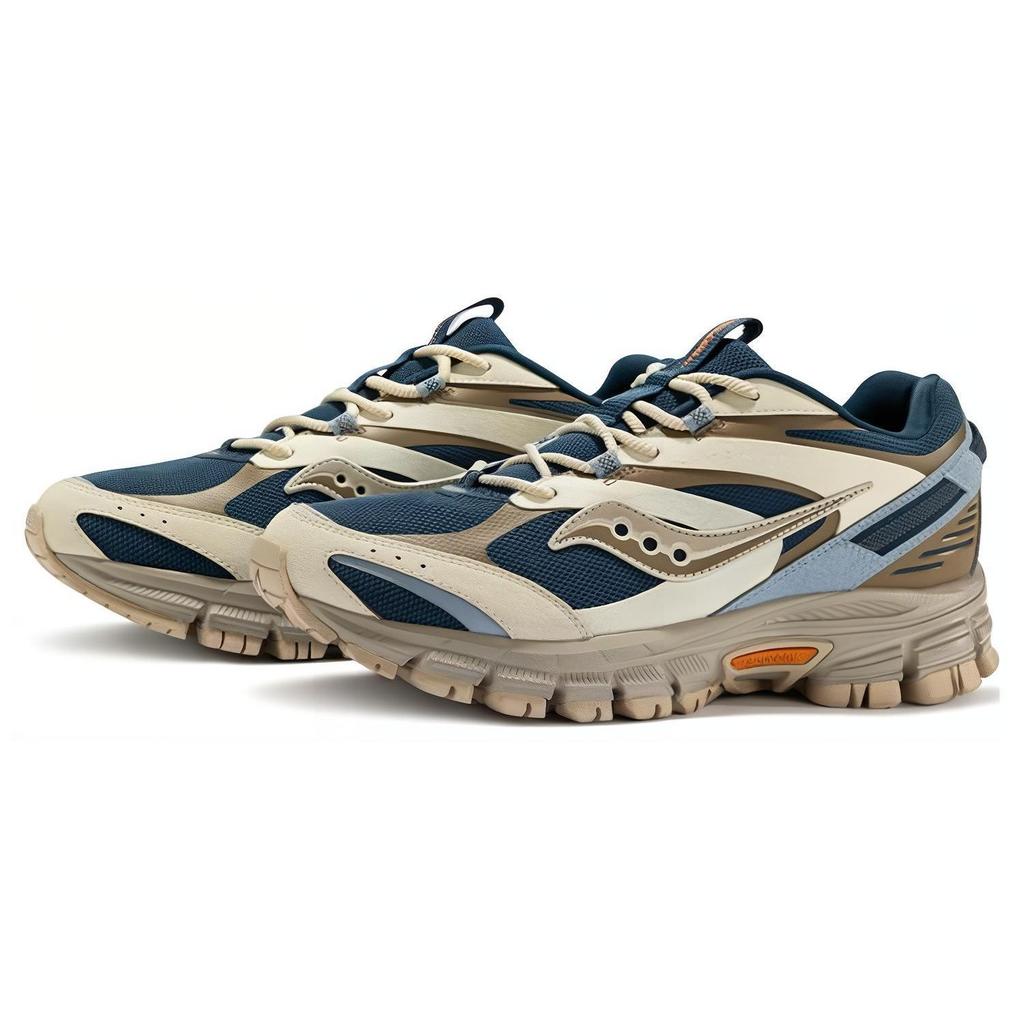 Saucony Cohesion 2KTR Mesh Fabric Synthetic Leather TPU Cushioning Sports Shoes Unisex Sneakers Blue Yellow S79031-4