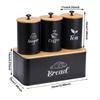 Kitchen Canisters Set Coffee Tea Sugar Container Portable Farmhouse Food Jars Counter Bread Box for