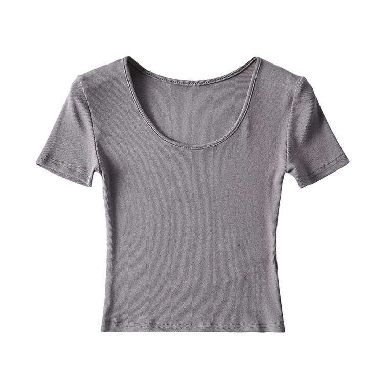 YPFF Women's Slim Fit Short Sleeve Active T-Shirt - Solid Color for Spring/Summer Workouts and Yoga