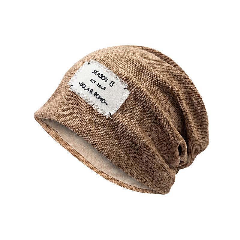 Korean Style Trendy Slouchy Beanie for Women and Men - Thin, Knitted, Youthful Fashion with Applique Design.