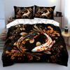 Koi Fish Decorative Art Set Soft Comfortable Duvet Cover Bedding Set Included 1*Duvet Cover & 2*Pillowcases Gift