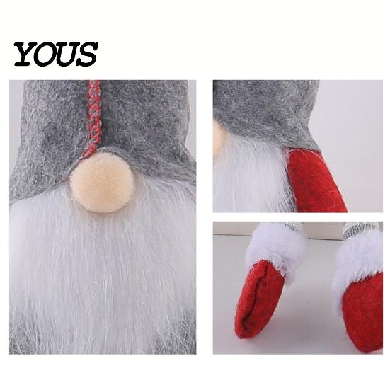Festive Home Decor Plush Christmas Gnome Doll Decoration, Long Leg Soft Swedish Figurine, Holiday Stuffed Elf Dwarf Ornament for Tiered Tray Tabletop