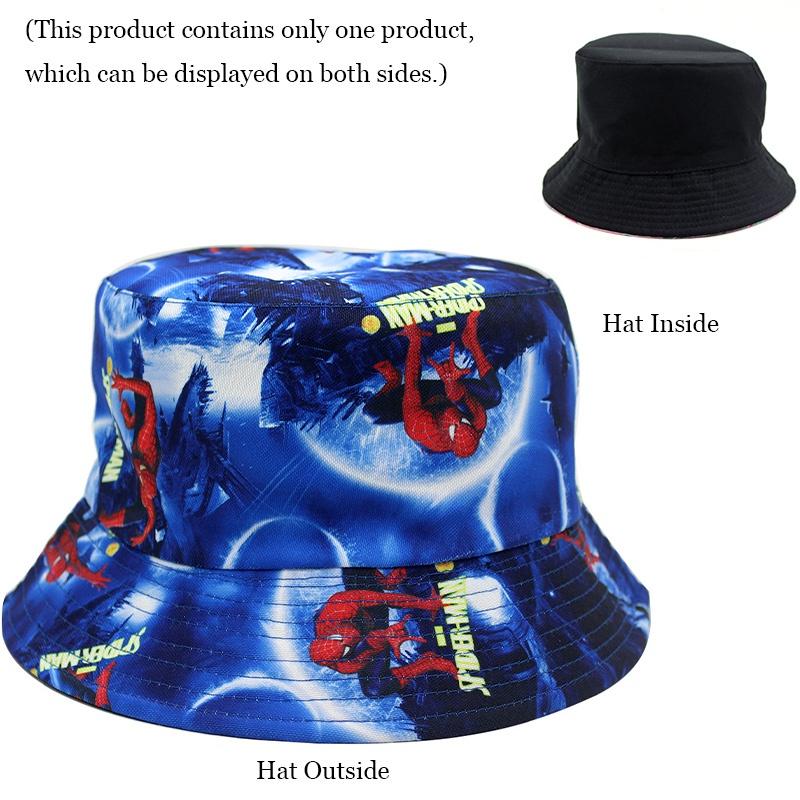 European And American Spider-man Cartoon Printed Cotton Fisherman Hat Sun Hat