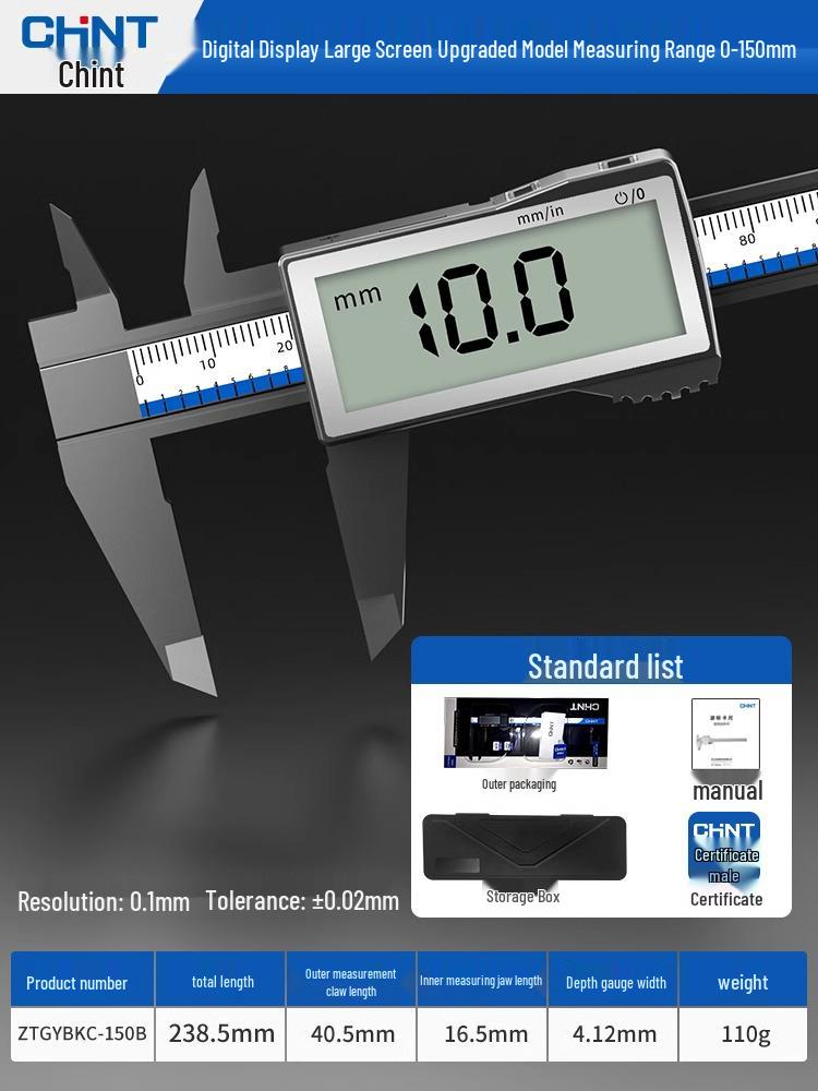 Zhengtian Electronic Digital Vernier Caliper - Precise Stainless Steel Industrial Measuring Tool