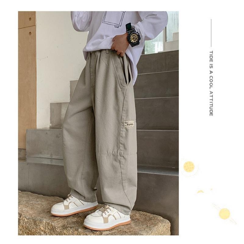 Pantalones Largos Cargo Casuales Lisos Sueltos para Niños