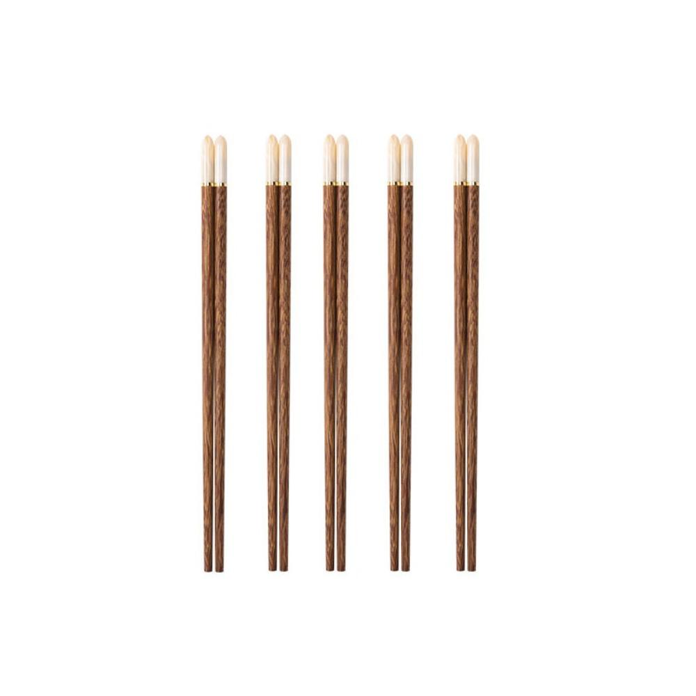 5 Pair Wax Free  Head Wooden Chopsticks Set Vintage Sushi Sticks Serving Chopsticks  Souvenirs бежевый
