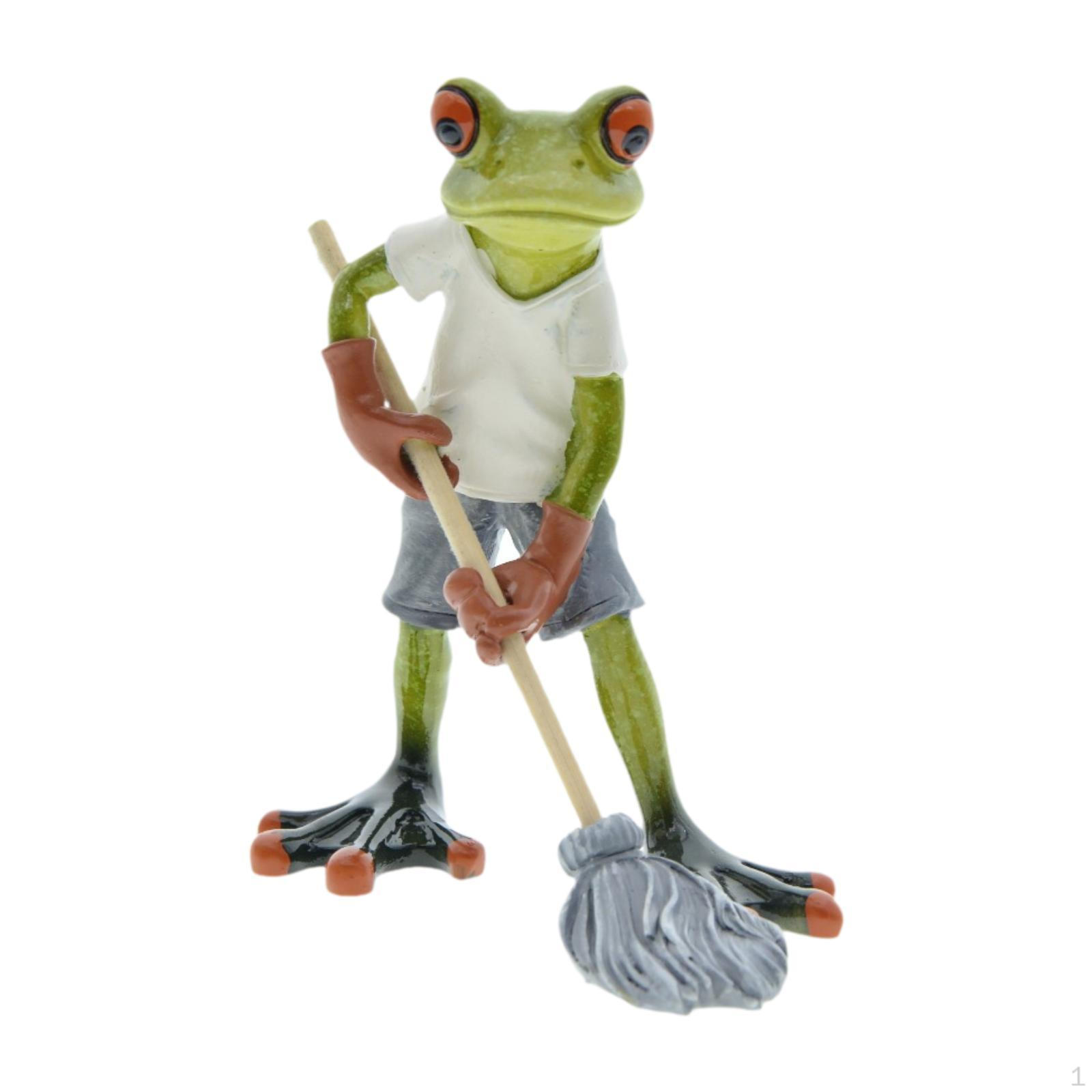 

Frog Garden Statue Ornament Figure Gift Artwork Sculpture Figurine for Home Cabinet Table