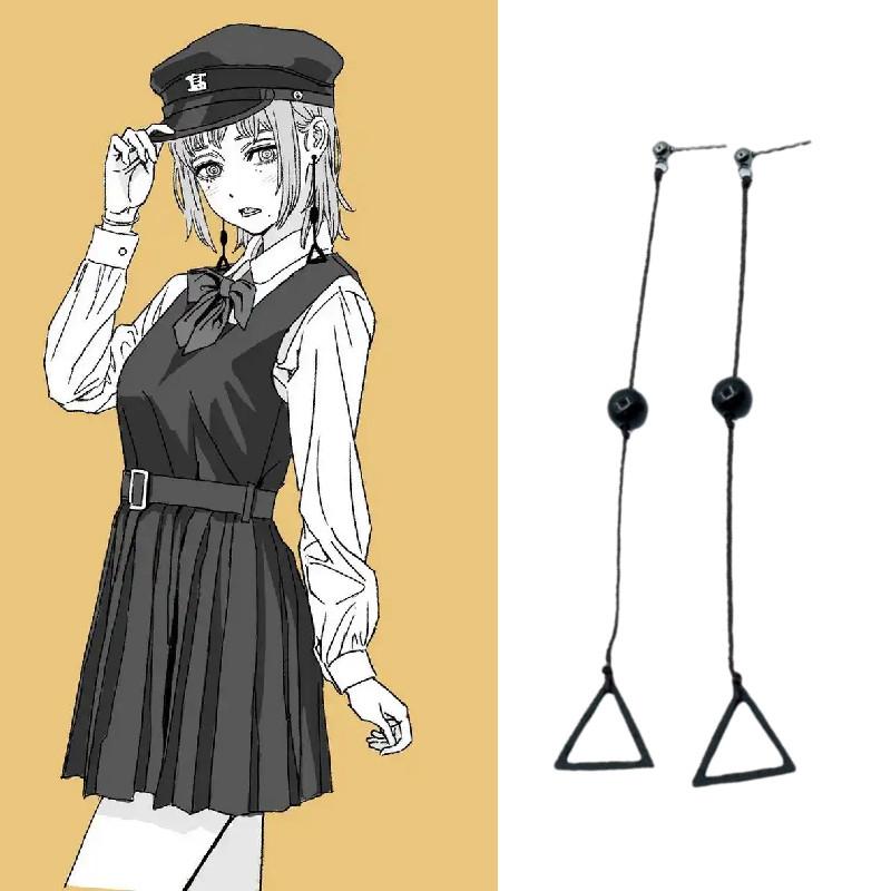 Man Sawatari Chainsaw Cosplay Props Earrings Ear Pendants Jewelry Fans Gift