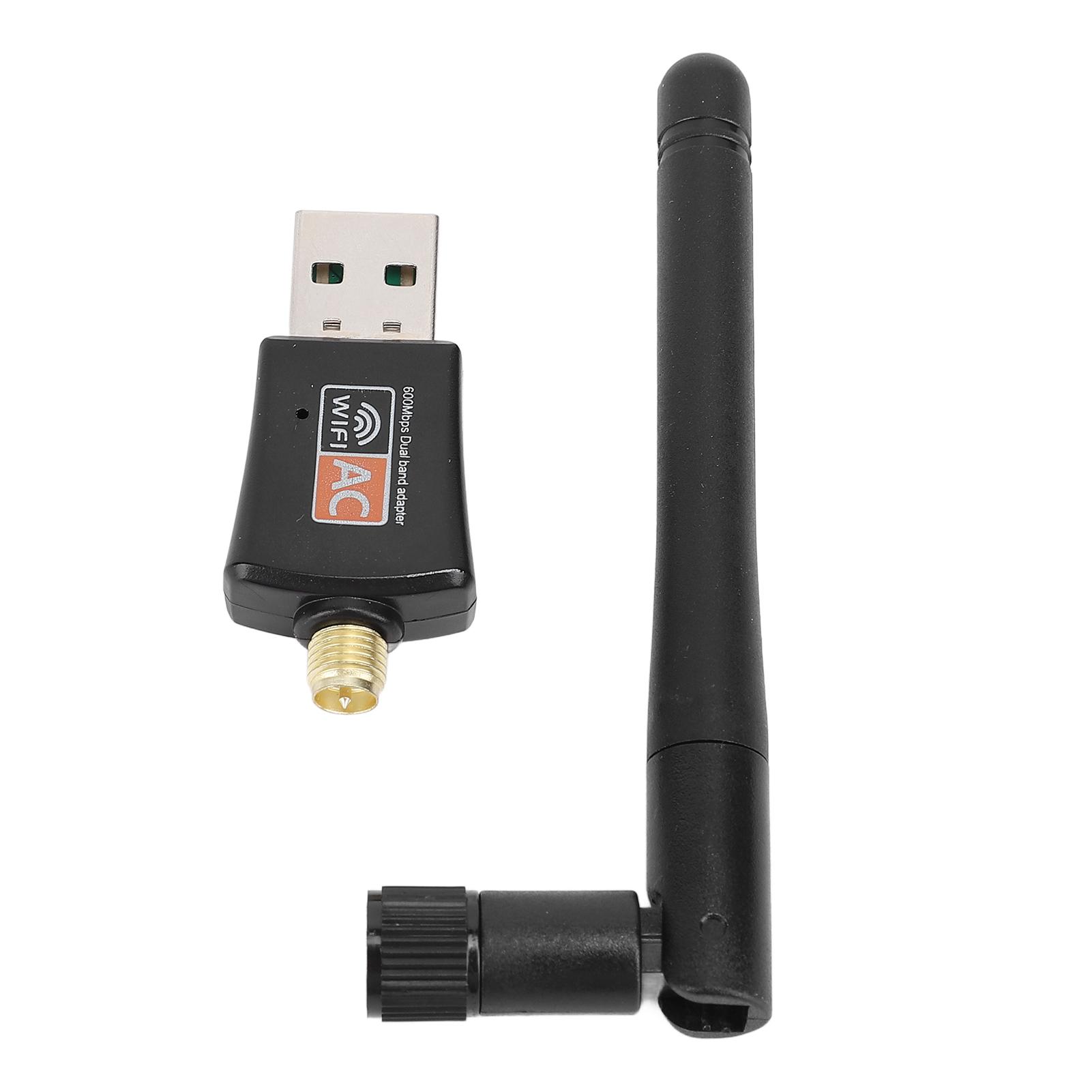 

USB WiFi Adapter 600Mbps Speed 2.4G 5G Double Band Wireless Network Adapter for Desktop PC Laptop