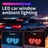 Car Mounted LED Ambient Light, Car Window Heart Decoration Light, Car Rear Window Heartbreak Warning Light Accessories