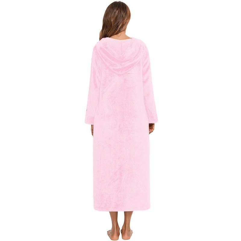 Peignoir Femme En Polaire Sans Capuche - Noir, Grande Taille XXL - Chaud Et Doux, Col En V Profond - Parfait Pour L'hiver