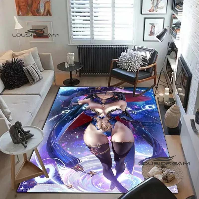 Genshin Beauty Sexy Carpet and Rug Game Otaku Anime Rug Living Room Bedroom Area Soft Carpet Study Porch Bedside Non-slip Mat